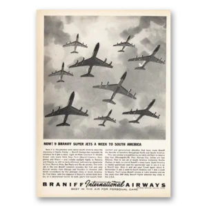 1963 Braniff International Airways Print Ad | South America