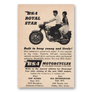 1963 BSA Motorcycles Print Ad | Royal Star