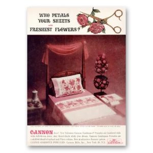 1963 Cannon Percale Sheets Print Ad | Petals