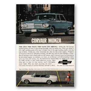 1963 Chevrolet Corvair Print Ad | Hate City Driving