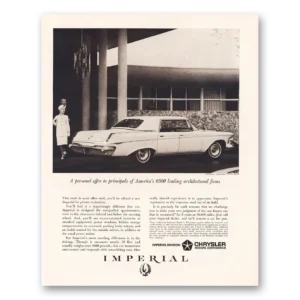 1963 Chrysler Imperial Print Ad | Architectural Firms
