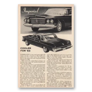 1963 Chrysler Imperial Print Ad | Cooler 63