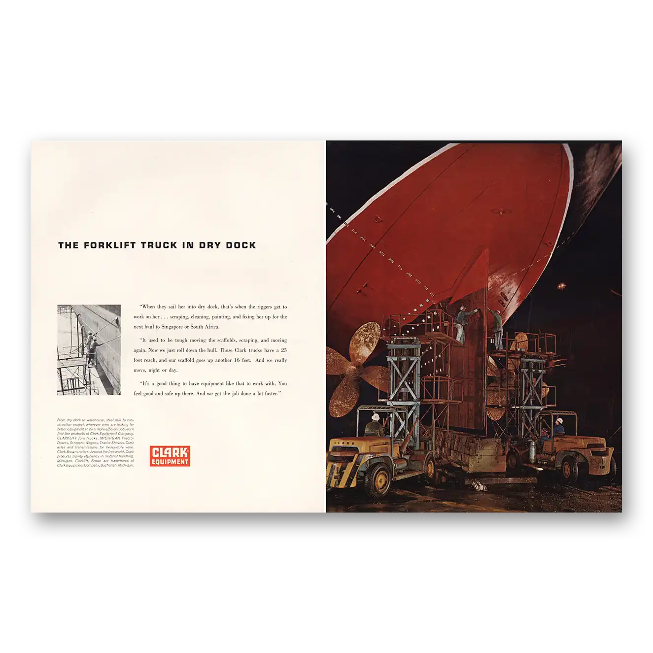 1963 Clark Equipment Print Ad | Forklift Truck