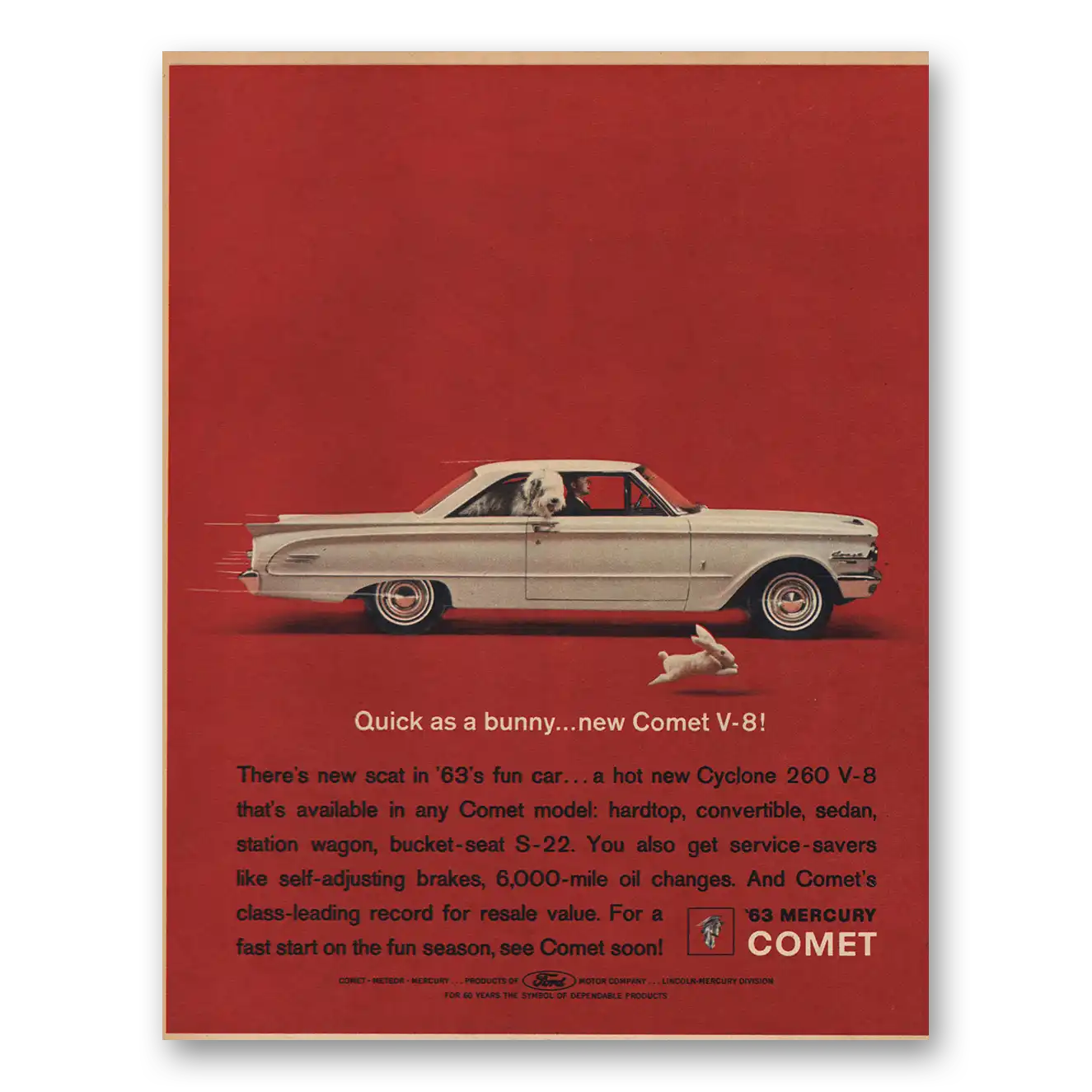 1963 Mercury Comet Print Ad | Quick As Bunny