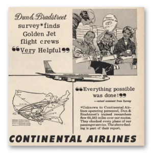 1963 Continental Airlines Print Ad | Golden Jet
