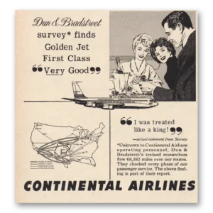 1963 Continental Airlines Print Ad | Golden Jet