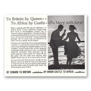 1963 Cunard Print Ad | Union Castle