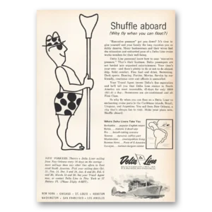 1963 Delta Line Print Ad | Shuffle Aboard