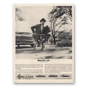 1963 Dial a Car Rental Print Ad | Beats Us