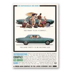 1963 Dodge Dart Print Ad | Too Roomy