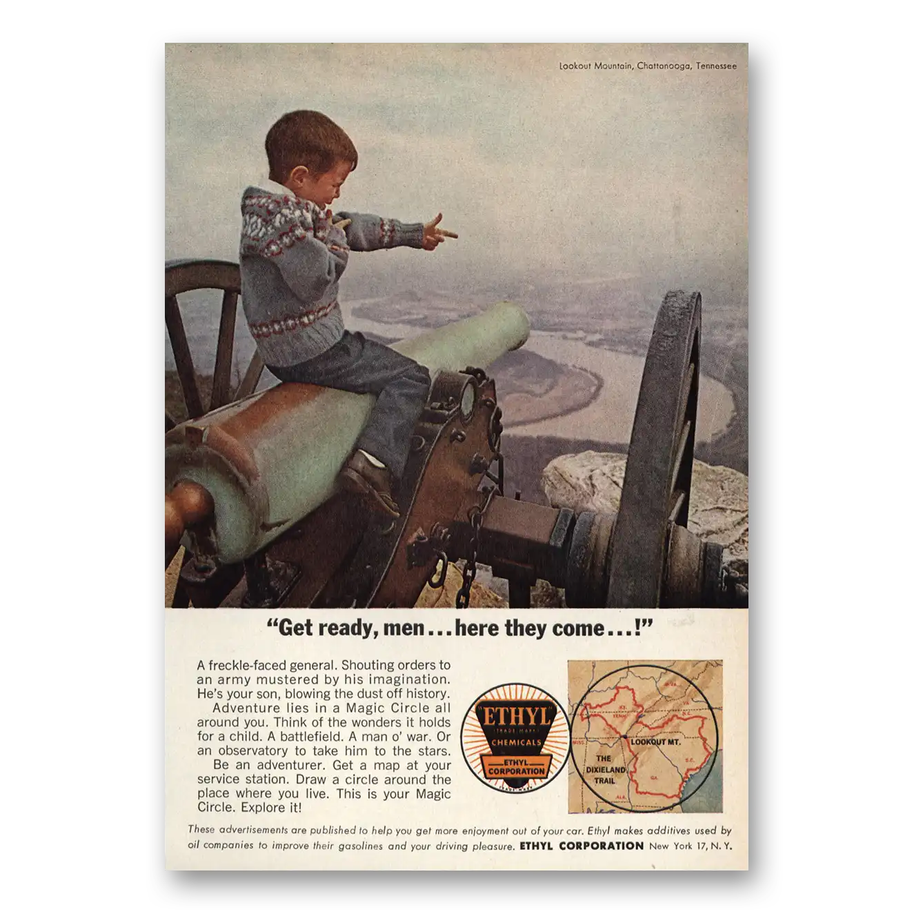 1963 Ethyl Gasoline Print Ad | Lookout Mountain