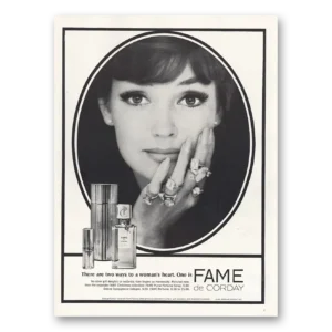 1963 Fame de Corday Perfume Print Ad | Womans Heart