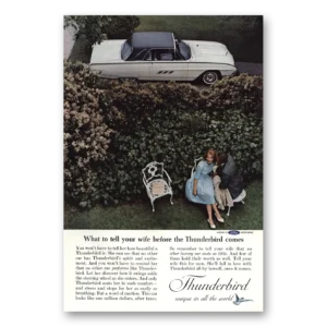 1962 Ford Thunderbird Print Ad | Tell Your Wife