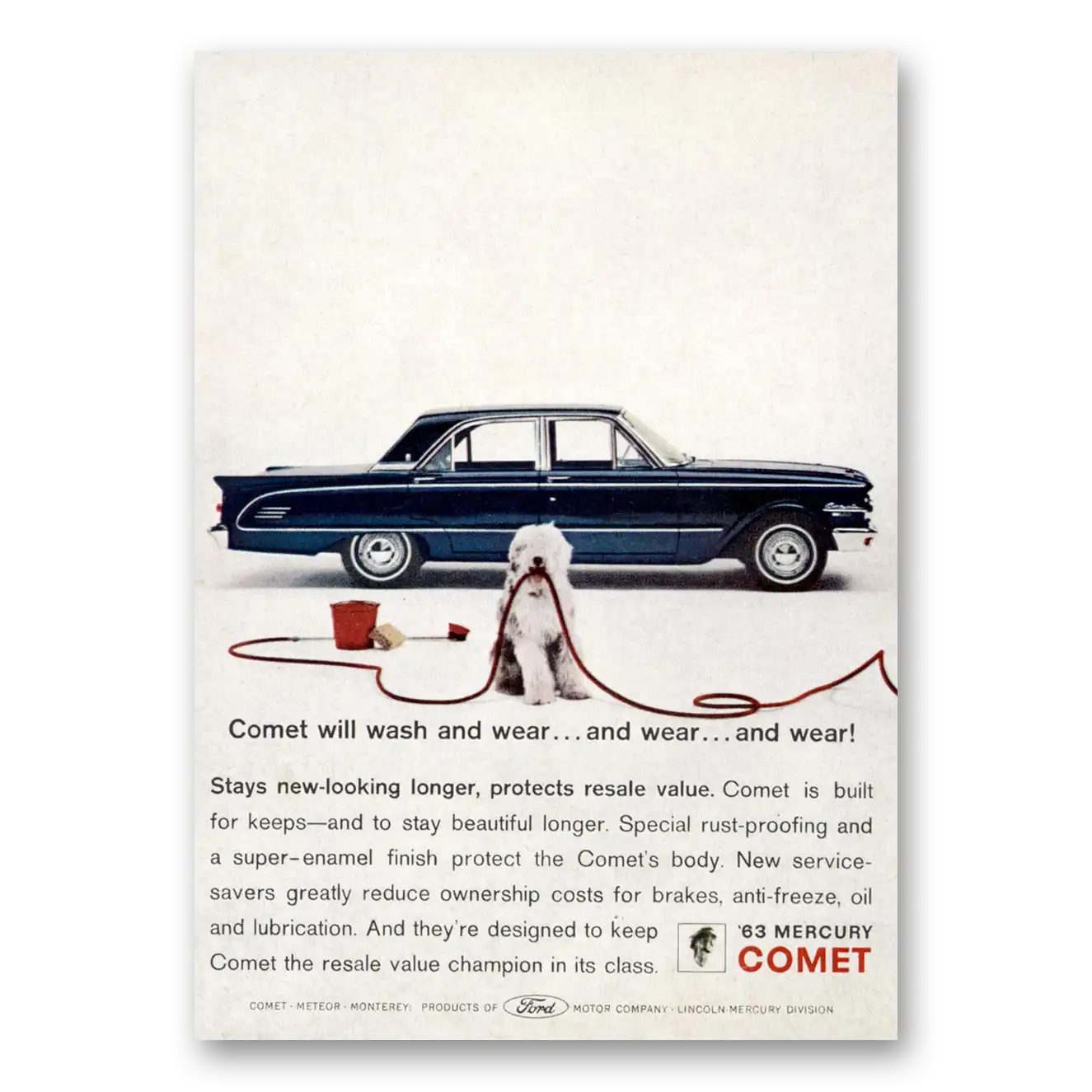 1963 Mercury Comet Print Ad | Wash Wear
