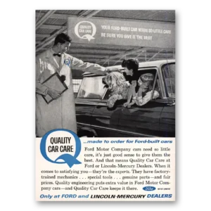 1963 Ford Parts and Service Print Ad | Car Care