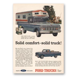 1963 Ford Trucks Print Ad | Solid Comfort Solid Truck