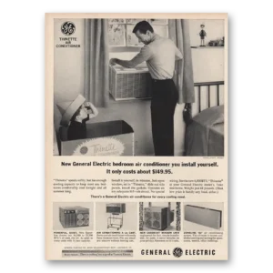 1963 General Electric Air Conditioner Print Ad | Ge Bedroom