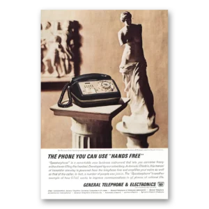 1963 General Telephone GTE Print Ad | Hands Free