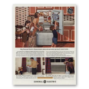 1963 General Electric Refrigerator Print Ad | Ge Spacemaker