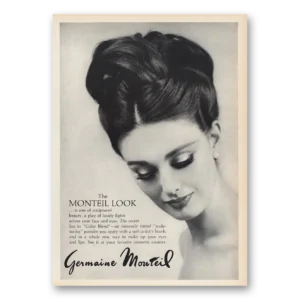 1963 Germaine Monteil Cosmetics Print Ad | Sculptured Beauty