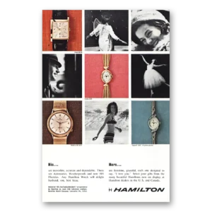 1963 Hamilton Watch Print Ad | His Hers