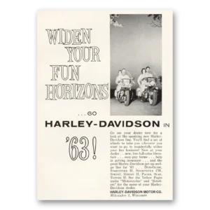 1962 Harley Davidson Print Ad | Fun Horizons