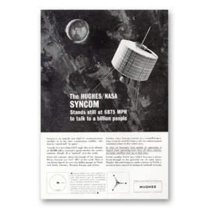 1963 Hughes Aircraft Print Ad | Nasa Syncom