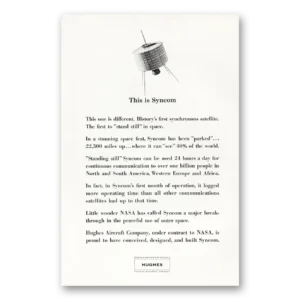 1963 Hughes Aircraft Print Ad | Satellite