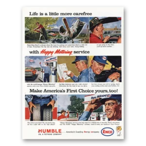 1963 Humble Oil Print Ad | Stream Trout Lie Waiting