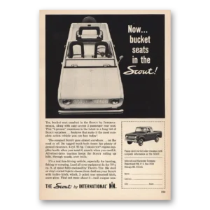 1963 International Harvester Scout Print Ad | Bucket Seats