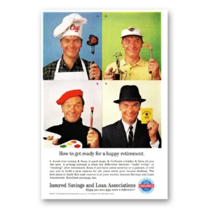 1963 Insured Savings and Loan Print Ad | Happy Retirement