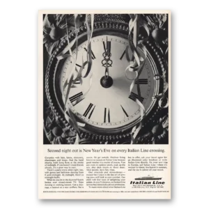 1963 Italian Line Print Ad | Second Night Out New Years Eve