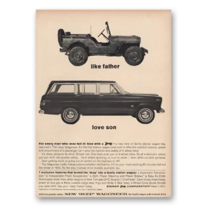 1963 Jeep Wagoneer Print Ad | Father Love Son