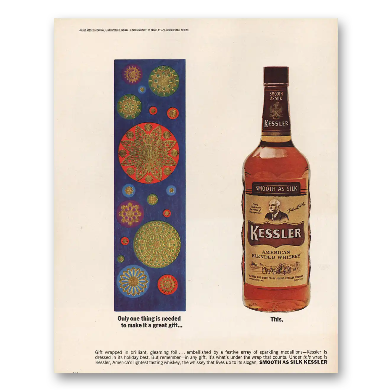 1963 Kessler Whiskey Print Ad | One Thing