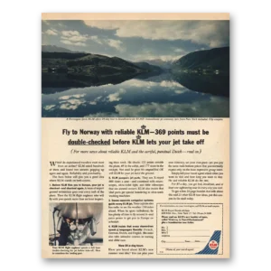 1963 KLM Royal Dutch Airlines Print Ad | Fly To Norway