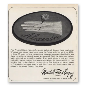 1963 Alexandre French Kidskin Gloves Print Ad | Fine French Kidskin