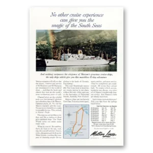 1963 Matson Line Print Ad | No Other Cruise