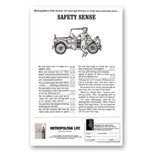 1963 Metropolitan Life Insurance Print Ad | Safety Sense