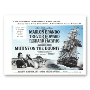 1963 Mutiny on the Bounty Movie Promo Print Ad | Marlon Brando