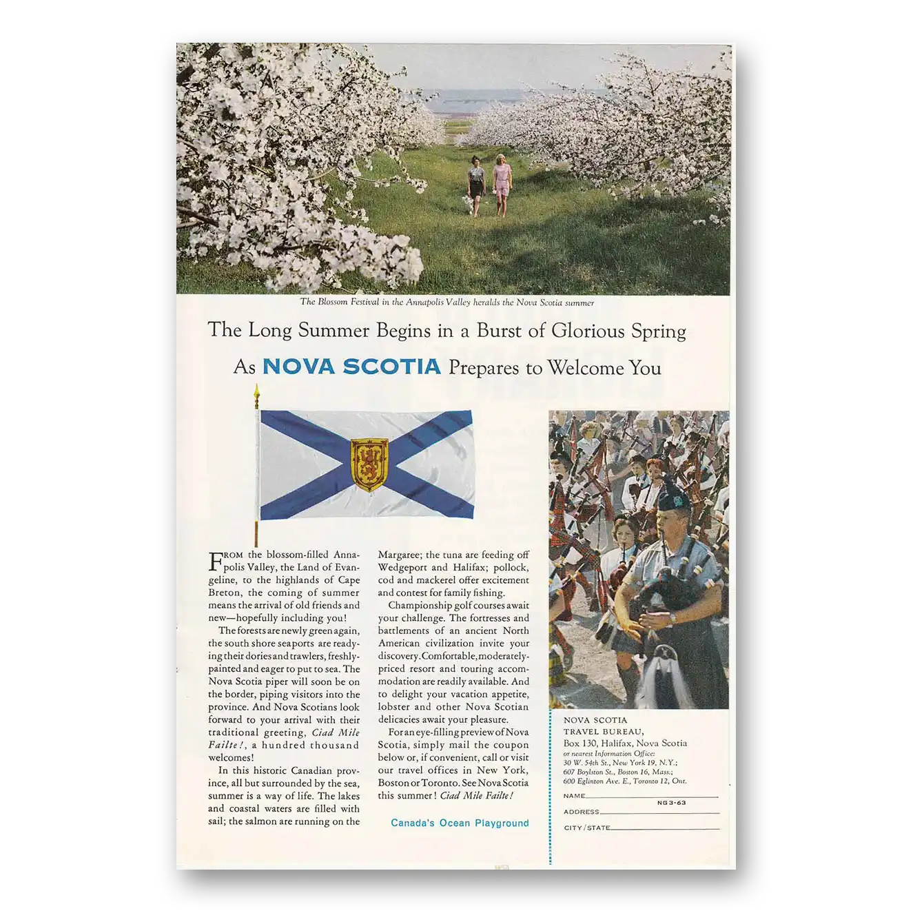 1963 Nova Scotia Canada Print Ad | Burst Glorious