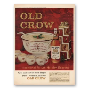 1963 Old Crow Whiskey Print Ad | Holiday Seasons