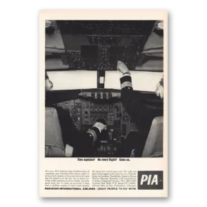 1963 Pakistan International Airlines Print Ad | Two Captains