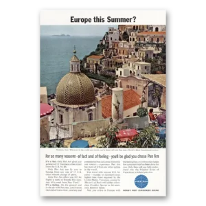 1963 Pan Am Print Ad | Positano Italy
