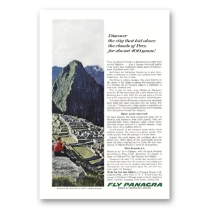 1963 Panagra Airlines Print Ad | Machu Picchu