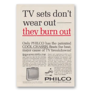 1963 Philco Television Print Ad | Burn Out Tv