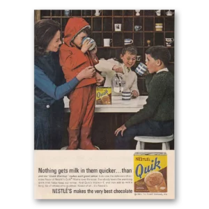 1963 Nestle Quik Print Ad | Quik Nothing