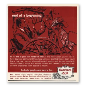 1963 Red Coach Grill Print Ad | End Beginning