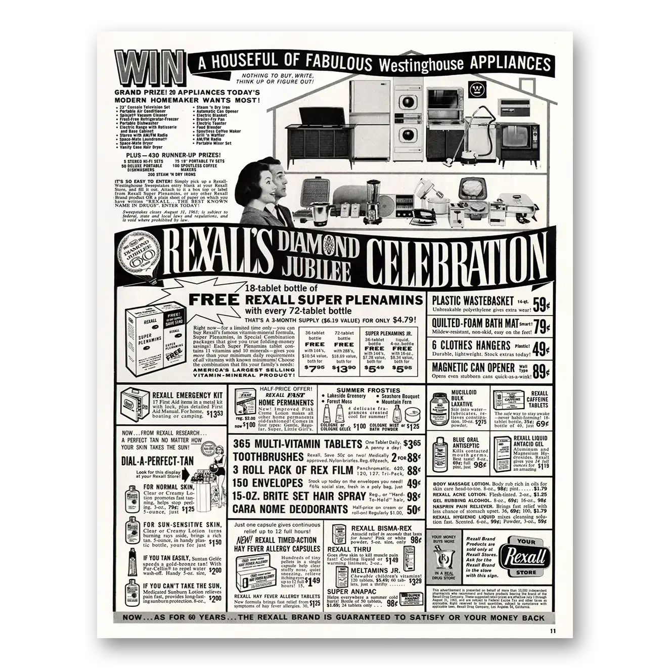 1963 Rexall Drug Stores Print Ad | Diamond Jubilee