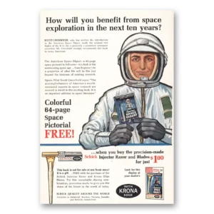 1963 Schick Injector Razor Print Ad | Space Exploration