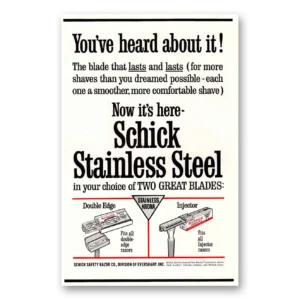 1963 Schick Stainless Steel Blades Print Ad | Heard About It